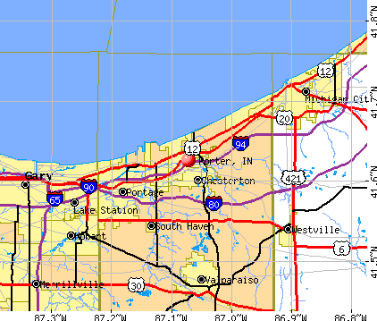 Porter, IN map