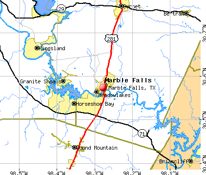 Marble Falls, TX map