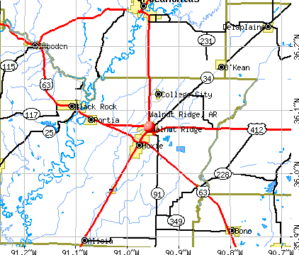 Walnut Ridge, AR map