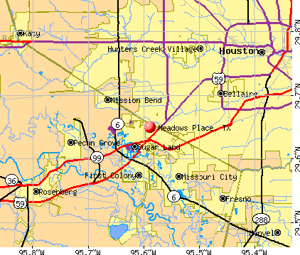 Meadows Place, TX map