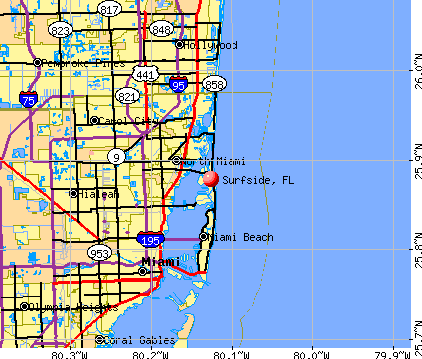 Surfside, FL map