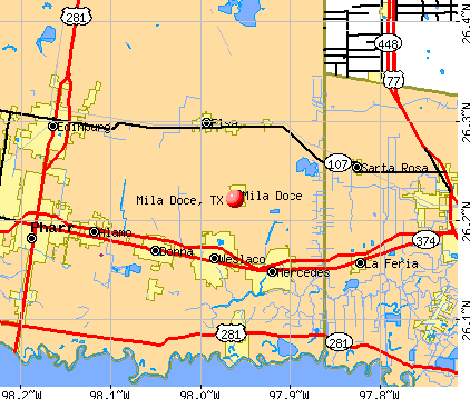 Mila Doce, TX map