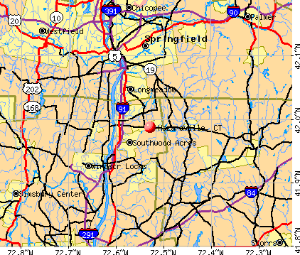 Hazardville, CT map