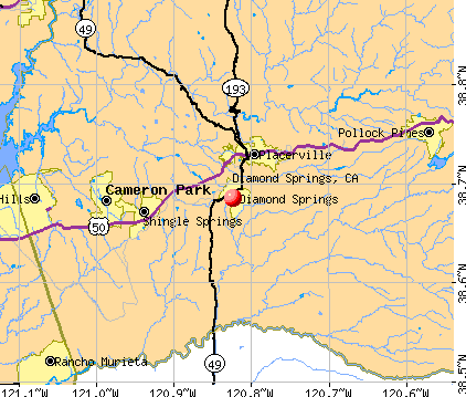 Diamond Springs, CA map