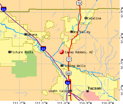Casas Adobes, AZ map