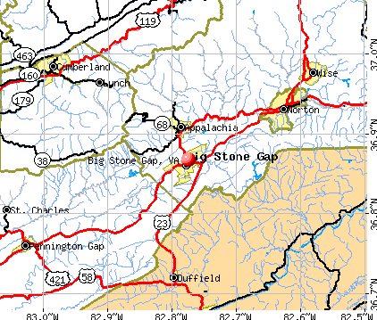 Big Stone Gap, VA map