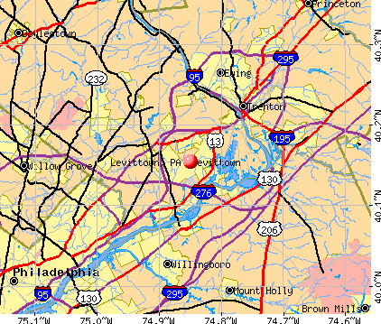 Levittown, PA map
