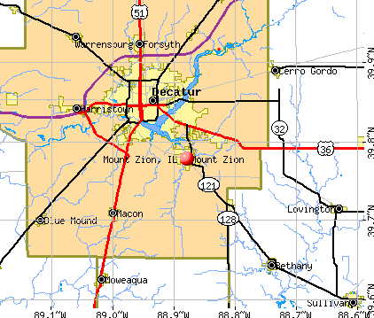 Mount Zion, IL map