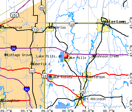 Lake Mills, WI map