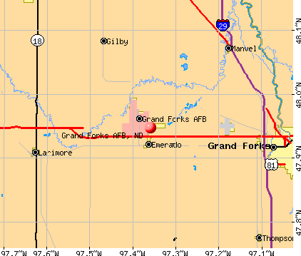 Grand Forks AFB, ND map
