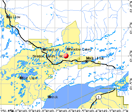 Meadow Lakes, AK map