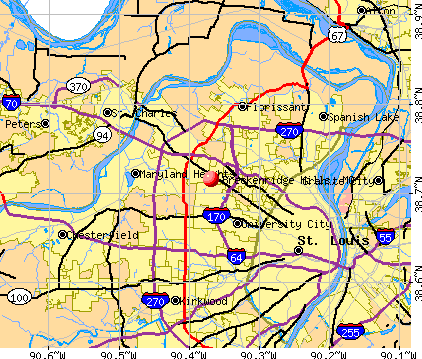 Breckenridge Hills, MO map