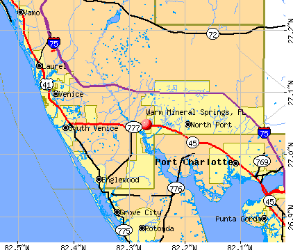 Warm Mineral Springs, FL map