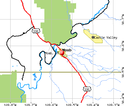 Moab, UT map