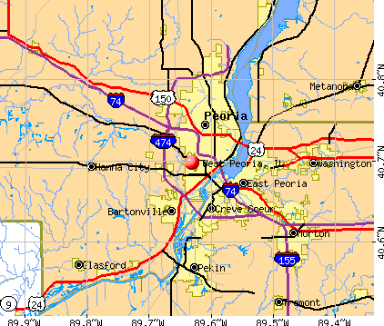 West Peoria, IL map