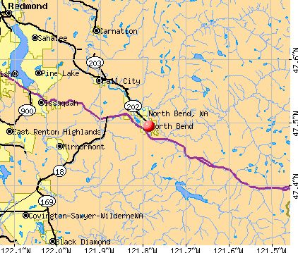 North Bend, WA map