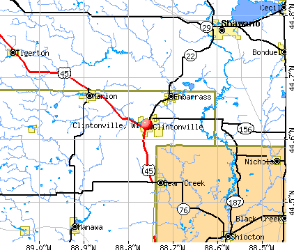Clintonville, WI map