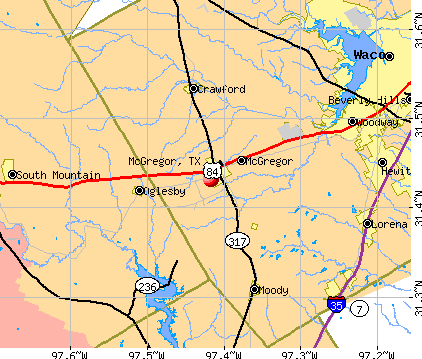 McGregor, TX map