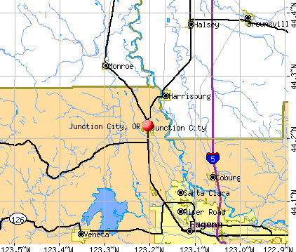 Junction City, OR map