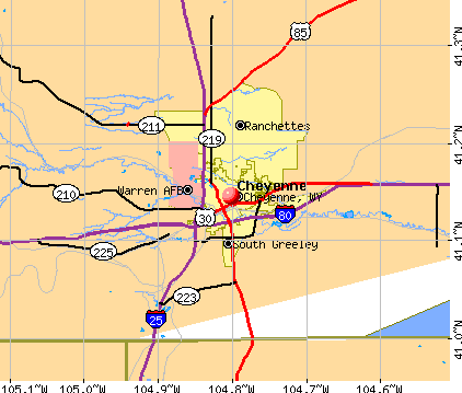 Cheyenne, WY map