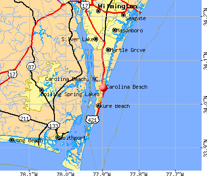 Carolina Beach, NC map