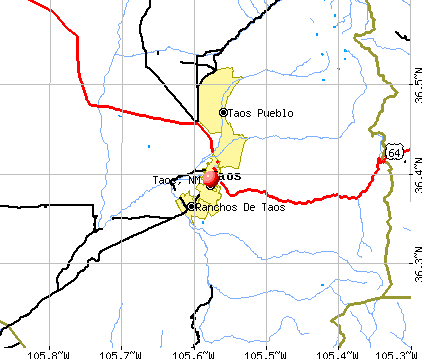 Taos, NM map