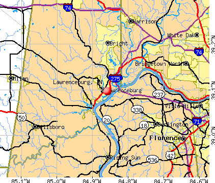 Lawrenceburg, IN map