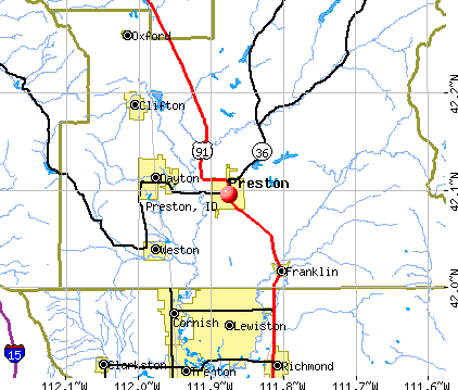 Preston, ID map