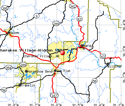 Cherokee Village, AR map