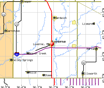 Luverne, MN map