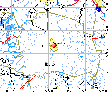 Sparta, TN map