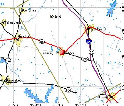 Teague, TX map