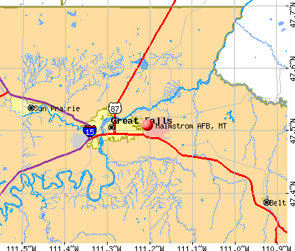 Malmstrom AFB, MT map