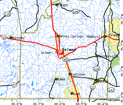 Selmer, TN map