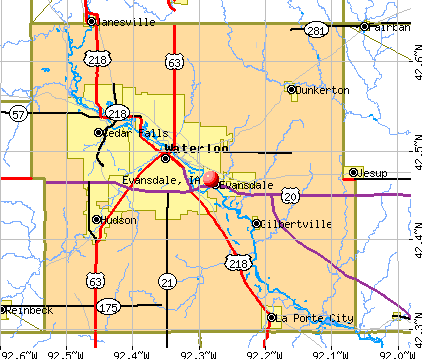 Evansdale, IA map