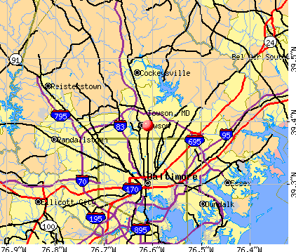 Towson, MD map
