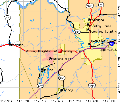 Airway Heights, WA map