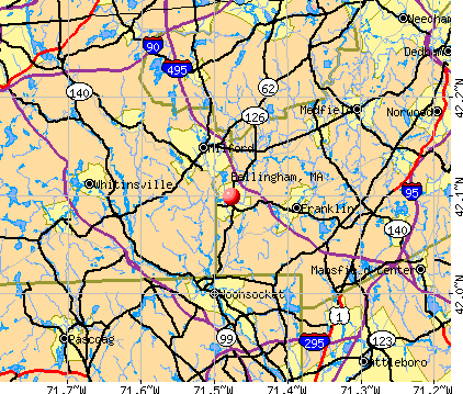 Bellingham, MA map