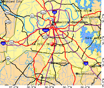 Oak Hill, TN map