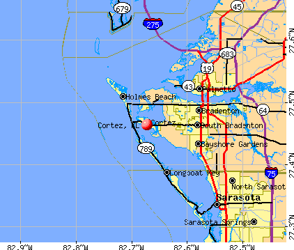 Cortez, FL map