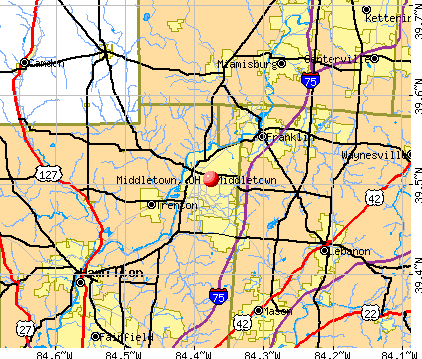 Middletown, OH map