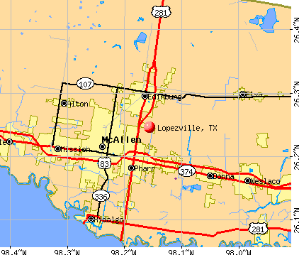 Lopezville, TX map