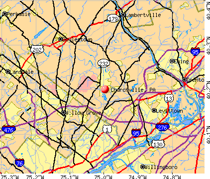 Churchville, PA map