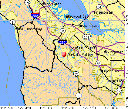 Portola Valley, CA map