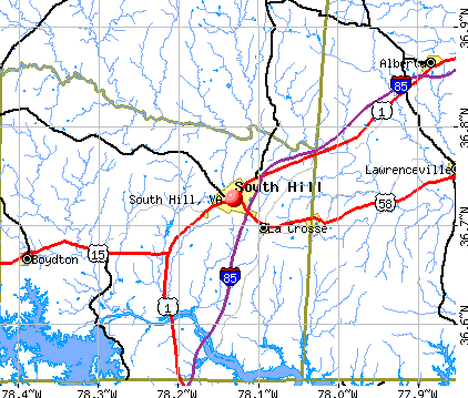 South Hill, VA map