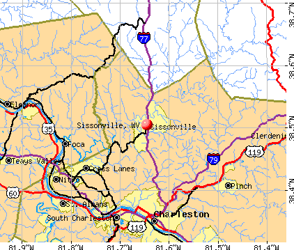 Sissonville, WV map