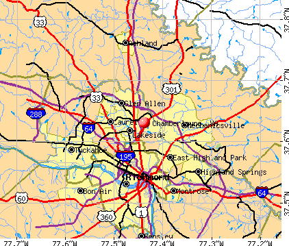 Chamberlayne, VA map
