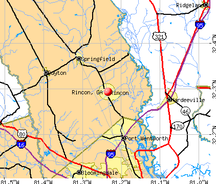 Rincon, GA map