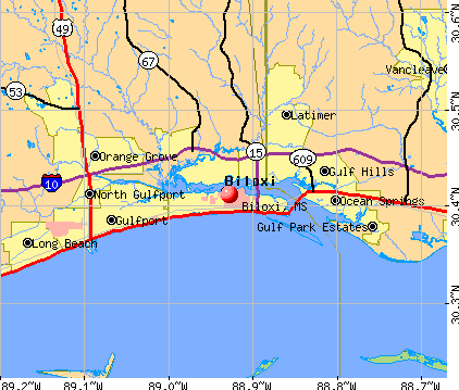 Map Of Biloxi Mississippi