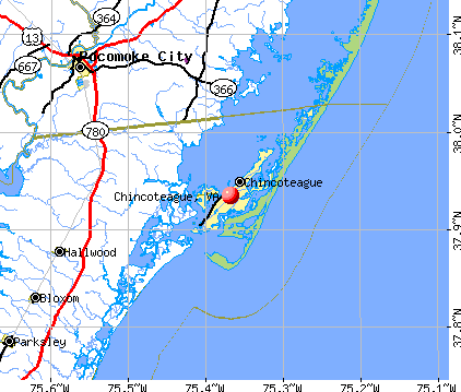 Chincoteague, VA map